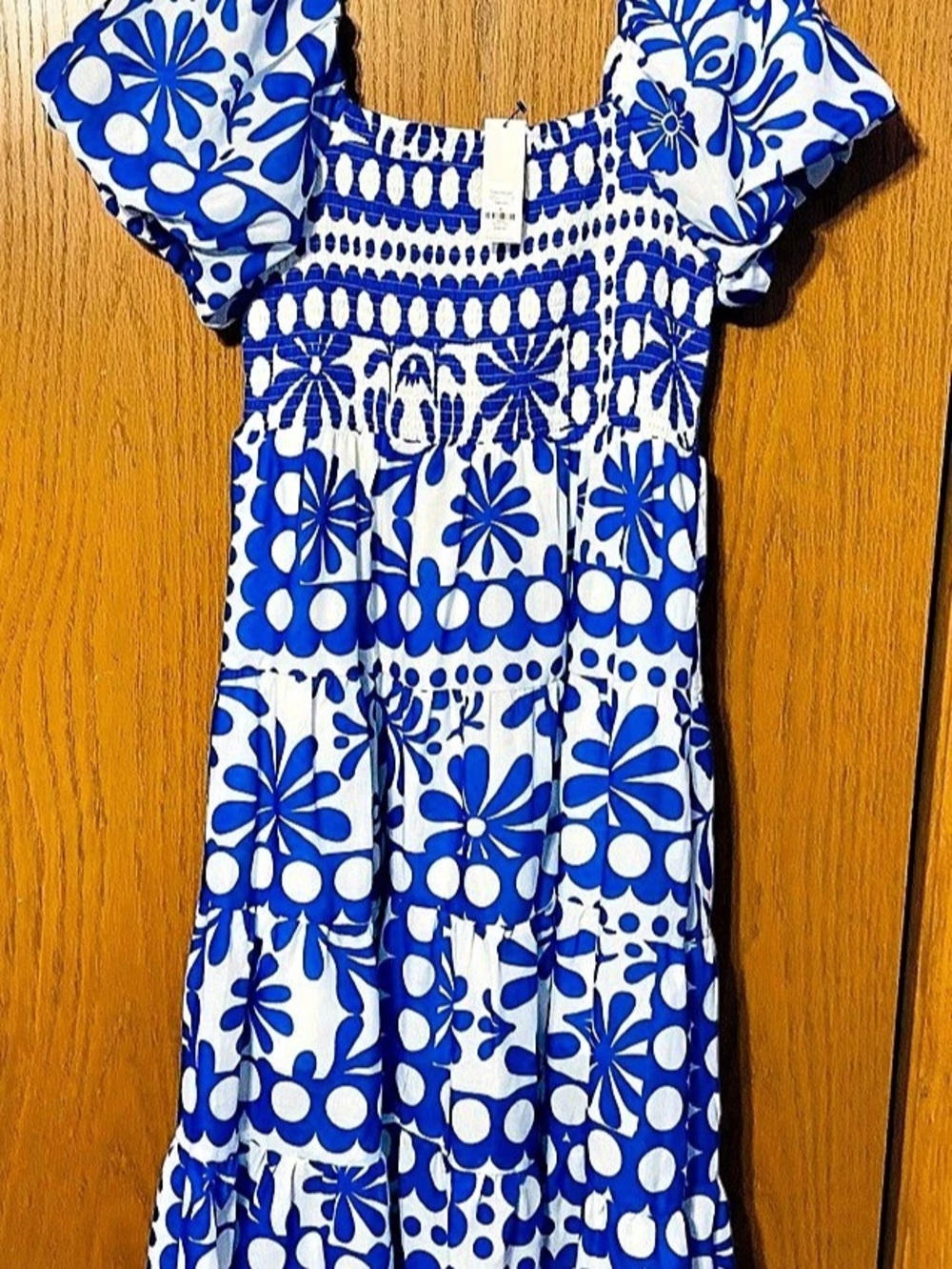 Francesca's Floral Mini Dress in Blue & White Size XL NWT